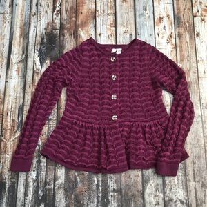 Matilda Jane Maroon Peplum Grape Leaf Cardigan